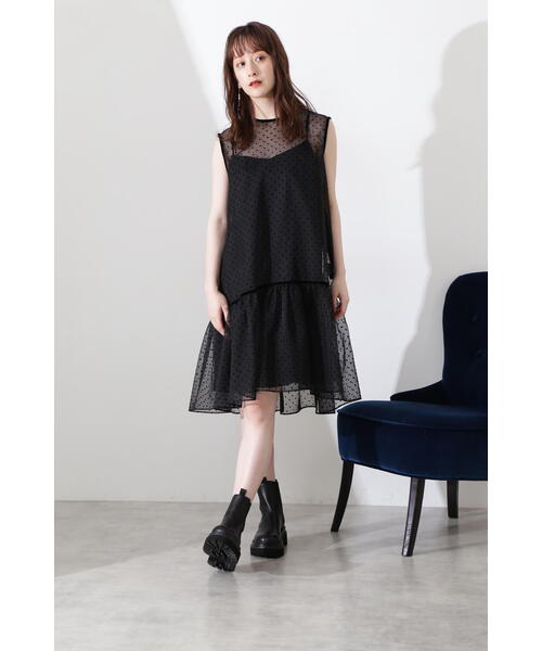 JILL STUART(ジルスチュアート)の「◆アグネスドットワンピース(ワンピース・レディース・ピンク/ブラック・0/2)」の6枚目の写真
