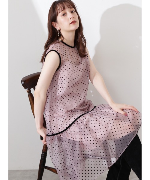 JILL STUART(ジルスチュアート)の「◆アグネスドットワンピース(ワンピース・レディース・ピンク/ブラック・0/2)」の2枚目の写真