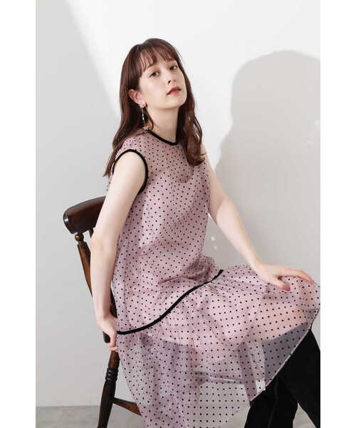 JILL STUART(ジルスチュアート)の「◆アグネスドットワンピース(ワンピース・レディース・ピンク/ブラック・0/2)」の3枚目の写真
