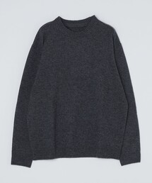 *SHIPS: ワンポイント ロゴ 刺繍 ミドルゲージ スクール クルーネック ニット