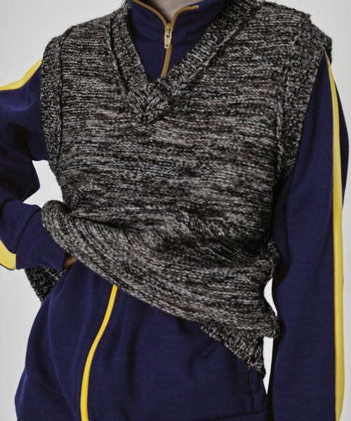M TO R（ムウトアール）の「[TOPS]INSIDEOUT OVERSIZE BOX KNIT VEST（ベスト）」 WEAR