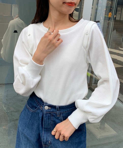 OLIVE des OLIVE（オリーブデオリーブ）の「肩あきメランジプルオーバー（Tシャツ/カットソー・レディース・ブラウン/オフホワイト/ラベンダー/スミクロ・FREE）」の21枚目の写真