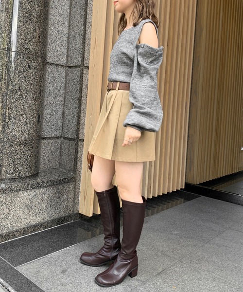 OLIVE des OLIVE（オリーブデオリーブ）の「肩あきメランジプルオーバー（Tシャツ/カットソー・レディース・ブラウン/オフホワイト/ラベンダー/スミクロ・FREE）」の11枚目の写真