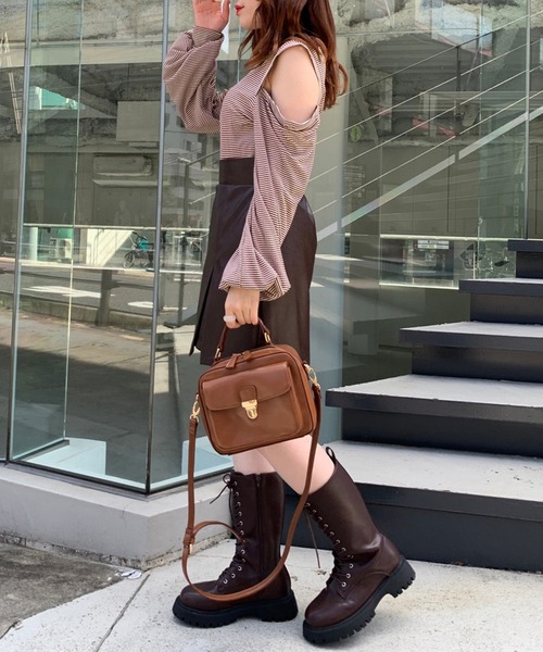 OLIVE des OLIVE（オリーブデオリーブ）の「肩あきメランジプルオーバー（Tシャツ/カットソー・レディース・ブラウン/オフホワイト/ラベンダー/スミクロ・FREE）」の6枚目の写真