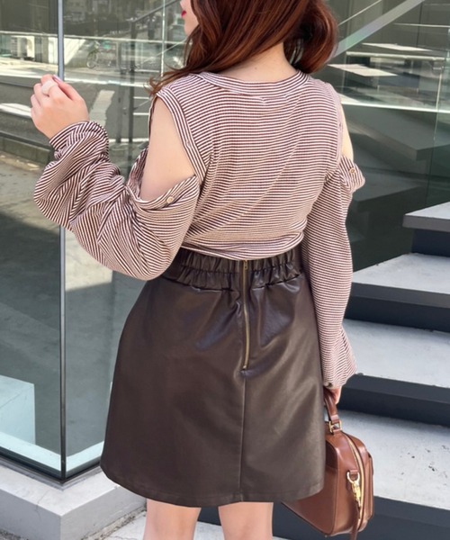 OLIVE des OLIVE（オリーブデオリーブ）の「肩あきメランジプルオーバー（Tシャツ/カットソー・レディース・ブラウン/オフホワイト/ラベンダー/スミクロ・FREE）」の10枚目の写真