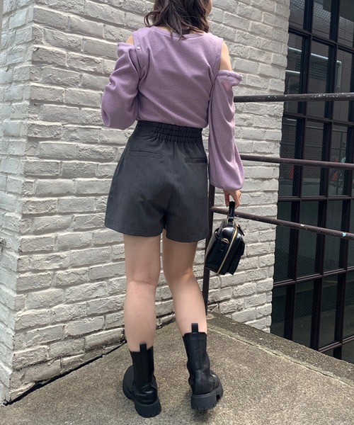 OLIVE des OLIVE（オリーブデオリーブ）の「肩あきメランジプルオーバー（Tシャツ/カットソー・レディース・ブラウン/オフホワイト/ラベンダー/スミクロ・FREE）」の16枚目の写真