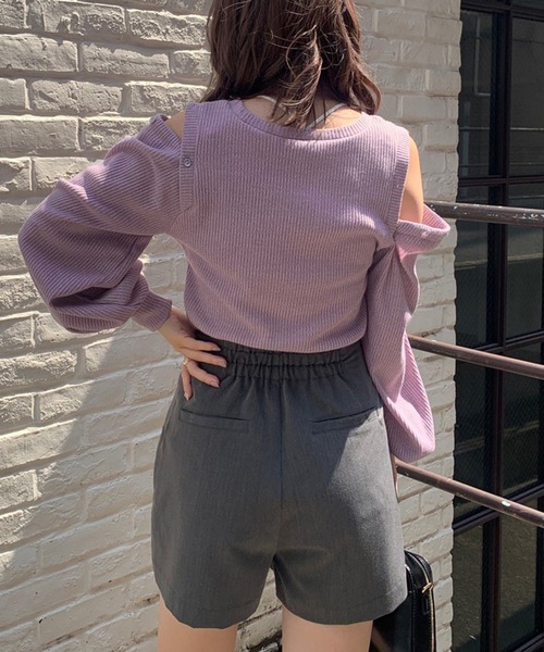 OLIVE des OLIVE（オリーブデオリーブ）の「肩あきメランジプルオーバー（Tシャツ/カットソー・レディース・ブラウン/オフホワイト/ラベンダー/スミクロ・FREE）」の20枚目の写真