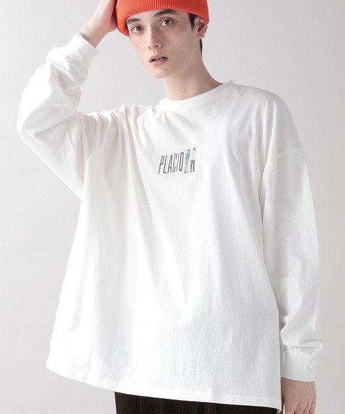 RAGEBLUE（レイジブルー）の「天竺/ワンポイント刺繍ロンT（Tシャツ/カットソー・メンズ・ホワイト/ホワイト系その他/ブラック/グリーン・MEDIUM/LARGE）」の3枚目の写真