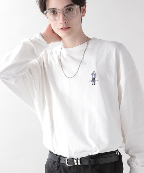 RAGEBLUE（レイジブルー）の「天竺/ワンポイント刺繍ロンT（Tシャツ/カットソー・メンズ・ホワイト/ホワイト系その他/ブラック/グリーン・MEDIUM/LARGE）」の5枚目の写真