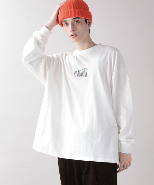 RAGEBLUE（レイジブルー）の「天竺/ワンポイント刺繍ロンT（Tシャツ/カットソー・メンズ・ホワイト/ホワイト系その他/ブラック/グリーン・MEDIUM/LARGE）」の9枚目の写真