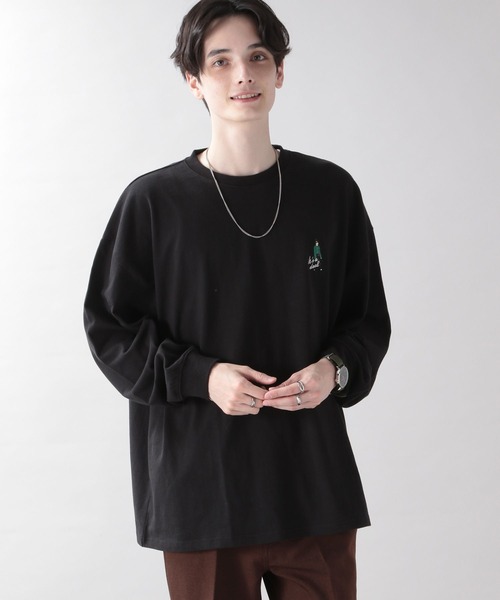 RAGEBLUE（レイジブルー）の「天竺/ワンポイント刺繍ロンT（Tシャツ/カットソー・メンズ・ホワイト/ホワイト系その他/ブラック/グリーン・MEDIUM/LARGE）」の6枚目の写真