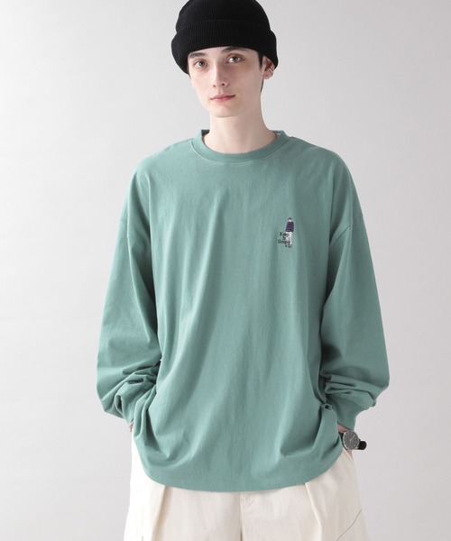 RAGEBLUE（レイジブルー）の「天竺/ワンポイント刺繍ロンT（Tシャツ/カットソー・メンズ・ホワイト/ホワイト系その他/ブラック/グリーン・MEDIUM/LARGE）」の10枚目の写真