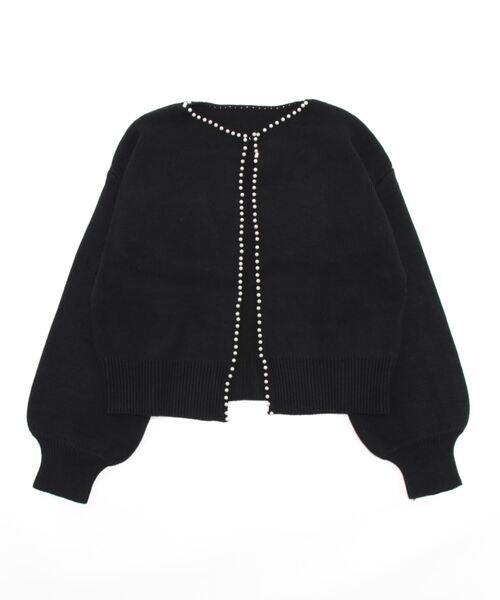 natural couture（ナチュラルクチュール）の「パールトリムクルーネックカーディガン（カーディガン/ボレロ・レディース・ピンクベージュ/オフホワイト/ベージュ/ブラック/ネイビー・FREE）」の7枚目の写真