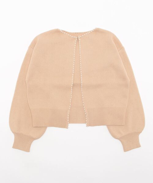 natural couture（ナチュラルクチュール）の「パールトリムクルーネックカーディガン（カーディガン/ボレロ・レディース・ピンクベージュ/オフホワイト/ベージュ/ブラック/ネイビー・FREE）」の6枚目の写真
