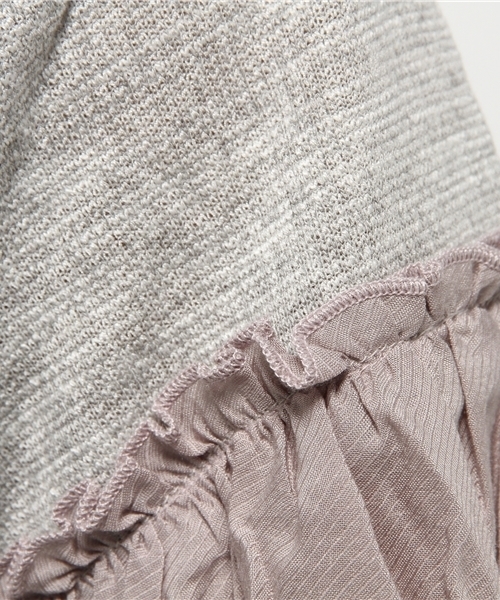 mystic（ミスティック）の「袖異素材プルオーバー（Tシャツ/カットソー・レディース・オフホワイト/ベージュ/ネイビー/グレー・ﾌﾘ-）」の8枚目の写真