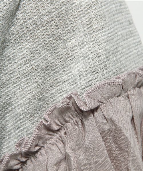 mystic（ミスティック）の「袖異素材プルオーバー（Tシャツ/カットソー・レディース・オフホワイト/ベージュ/ネイビー/グレー・ﾌﾘ-）」の9枚目の写真