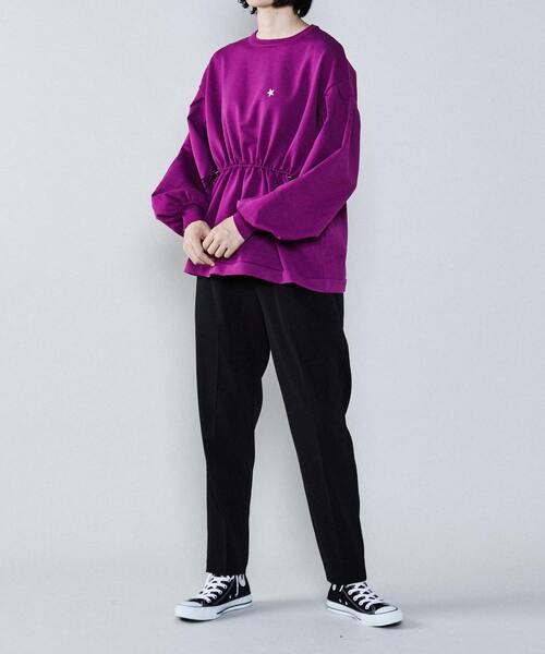 CONVERSE TOKYO(コンバーストウキョウ)の「ウエストドロストニット(ニット/セーター・レディース・ブラック/ピンクベージュ/カーキ・FREE)」の5枚目の写真