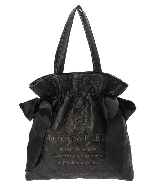 Maison de FLEUR｜スカーフ付リボンキルティングトートバッグ