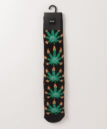 HUF（ハフ）の「【HUF】ハフ GREEN BUDDY FLAME SOCK  クルーソックス SK00699（ソックス/靴下）」