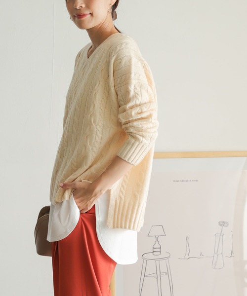 URBAN RESEARCH DOORS - URBAN RESEARCH DOORS ハミルトンウールアラン柄ニット URBAN RESEARCH DOORS（アーバンリサーチドアーズ）の