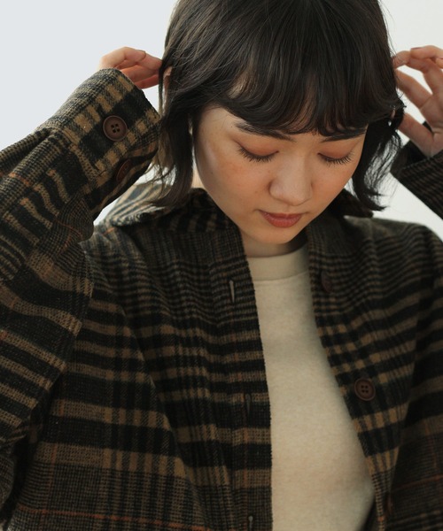 Crisp（クリスプ）の「CPOオーバージャケット（テーラードジャケット・レディース・ベージュ/ブラウン・FREE）」の20枚目の写真