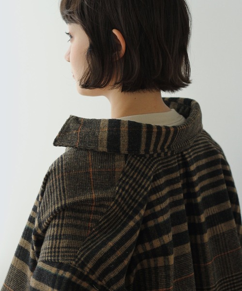 Crisp（クリスプ）の「CPOオーバージャケット（テーラードジャケット・レディース・ベージュ/ブラウン・FREE）」の10枚目の写真