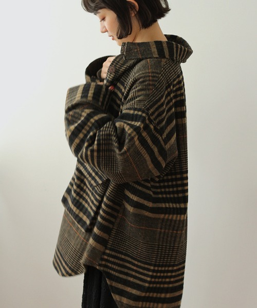 Crisp（クリスプ）の「CPOオーバージャケット（テーラードジャケット・レディース・ベージュ/ブラウン・FREE）」の14枚目の写真