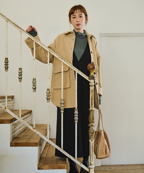 Crisp（クリスプ）の「CPOオーバージャケット（テーラードジャケット・レディース・ベージュ/ブラウン・FREE）」の21枚目の写真