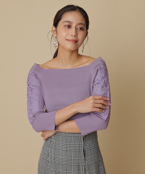(美品)マイストラーダ♡オフショルエンブロイダリーニット Mystrada（マイストラーダ）の「オフショルエンブロイダリー