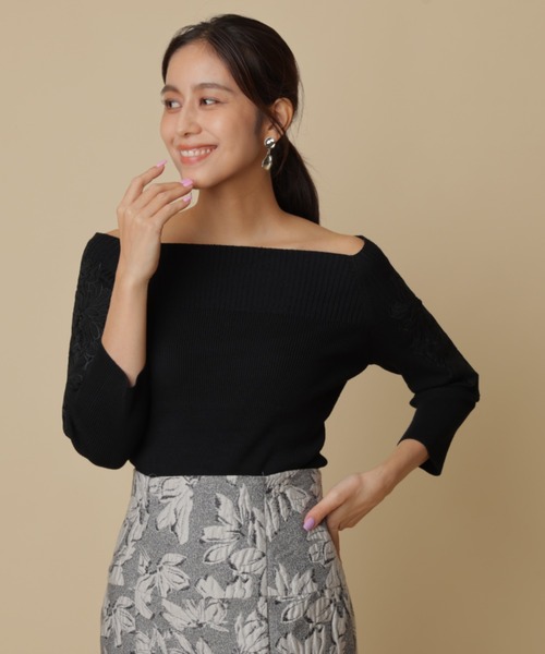 (美品)マイストラーダ♡オフショルエンブロイダリーニット Mystrada（マイストラーダ）の「オフショルエンブロイダリー