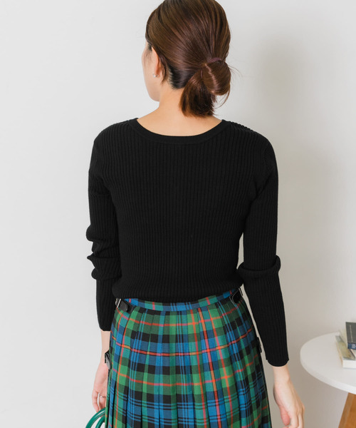 URBAN RESEARCH Sonny Label(アーバンリサーチサニーレーベル)の「2WAYリブニット(ニット/セーター・レディース・オフホワイト/オレンジ/ブラック・FREE)」の7枚目の写真
