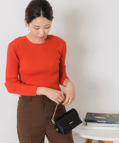 URBAN RESEARCH Sonny Label(アーバンリサーチサニーレーベル)の「2WAYリブニット(ニット/セーター・レディース・オフホワイト/オレンジ/ブラック・FREE)」の14枚目の写真