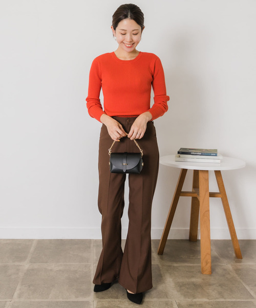 URBAN RESEARCH Sonny Label(アーバンリサーチサニーレーベル)の「2WAYリブニット(ニット/セーター・レディース・オフホワイト/オレンジ/ブラック・FREE)」の15枚目の写真