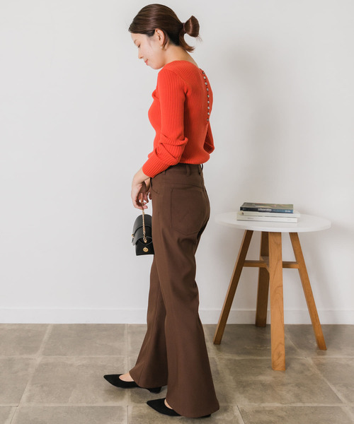 URBAN RESEARCH Sonny Label(アーバンリサーチサニーレーベル)の「2WAYリブニット(ニット/セーター・レディース・オフホワイト/オレンジ/ブラック・FREE)」の16枚目の写真