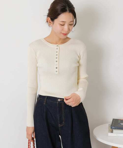 URBAN RESEARCH Sonny Label(アーバンリサーチサニーレーベル)の「2WAYリブニット(ニット/セーター・レディース・オフホワイト/オレンジ/ブラック・FREE)」の19枚目の写真