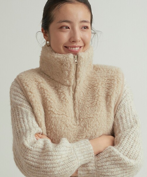 THE SHOP TK (ザ ショップ ティーケー )の「◆【CLUEL 11月号掲載】/【COLDBREAKER別注】ネックベスト(ベスト・レディース・オレンジ/ダークブラウン/ベージュ・00)」の4枚目の写真