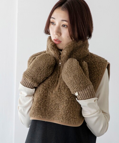 THE SHOP TK (ザ ショップ ティーケー )の「◆【CLUEL 11月号掲載】/【COLDBREAKER別注】ネックベスト(ベスト・レディース・オレンジ/ダークブラウン/ベージュ・00)」の6枚目の写真