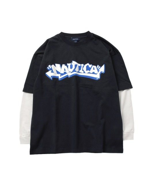 NAUTICA(ノーティカ)の「【NAUTICA】グラフィック袖レイヤードTシャツ(Tシャツ/カットソー・キッズ・ブルー/エンジ/ネイビー・XL/M/L)」の4枚目の写真