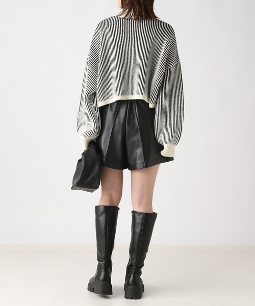Heather（ヘザー）の「ストライプハイネックニット 174762（ニット