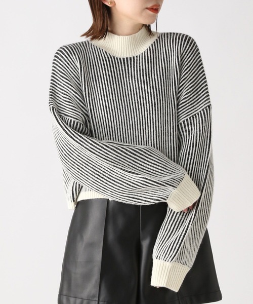 and per se ストライプ ハイネックセーター Heather（ヘザー）の「ストライプハイネックニット 174762（ニット