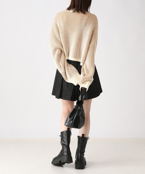 Heather（ヘザー）の「ストライプハイネックニット 174762（ニット