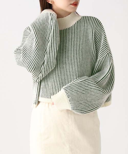 Heather（ヘザー）の「ストライプハイネックニット 174762（ニット