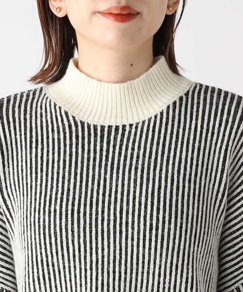 Heather（ヘザー）の「ストライプハイネックニット 174762（ニット
