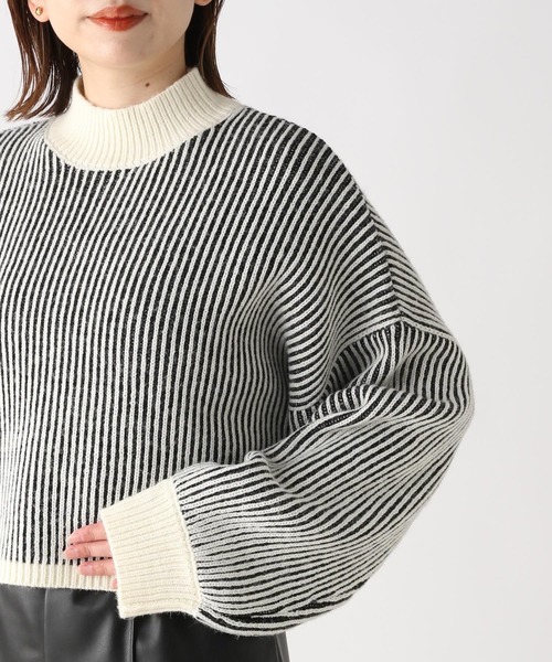 Heather（ヘザー）の「ストライプハイネックニット 174762（ニット