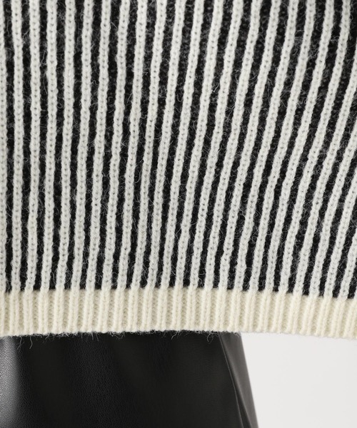 Heather（ヘザー）の「ストライプハイネックニット 174762（ニット