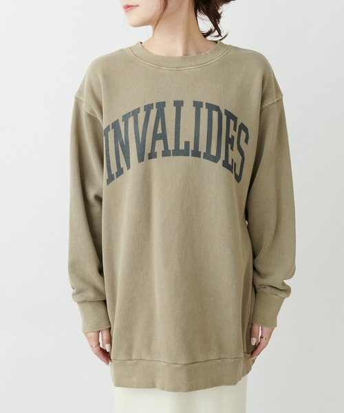 PUAL CE CIN（ピュアルセシン）の「カレッジロゴピグメントBIGプルオーバー（Tシャツ/カットソー・レディース・モカ/ベージュ/チャコールグレー・FREE）」の17枚目の写真