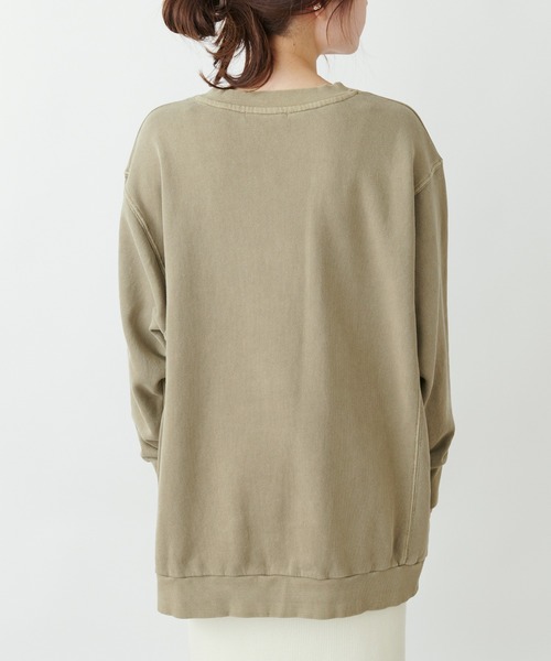 PUAL CE CIN（ピュアルセシン）の「カレッジロゴピグメントBIGプルオーバー（Tシャツ/カットソー・レディース・モカ/ベージュ/チャコールグレー・FREE）」の19枚目の写真