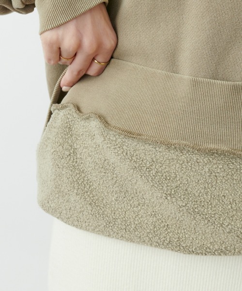 PUAL CE CIN（ピュアルセシン）の「カレッジロゴピグメントBIGプルオーバー（Tシャツ/カットソー・レディース・モカ/ベージュ/チャコールグレー・FREE）」の10枚目の写真