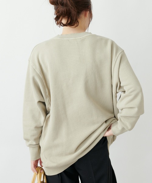 PUAL CE CIN（ピュアルセシン）の「カレッジロゴピグメントBIGプルオーバー（Tシャツ/カットソー・レディース・モカ/ベージュ/チャコールグレー・FREE）」の5枚目の写真