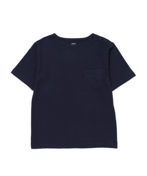 BEAMS(ビームス)の「BEAMS / ショルダーボタン Tシャツ(Tシャツ/カットソー・メンズ・ホワイト/ネイビー・MEDIUM/SMALL/LARGE)」の3枚目の写真